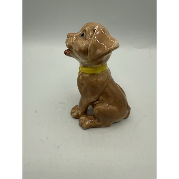 Ceramic Puppy Dog Figurine Vintage Glazed Brown Puppy Dog See Pictures - Picture 5 of 7